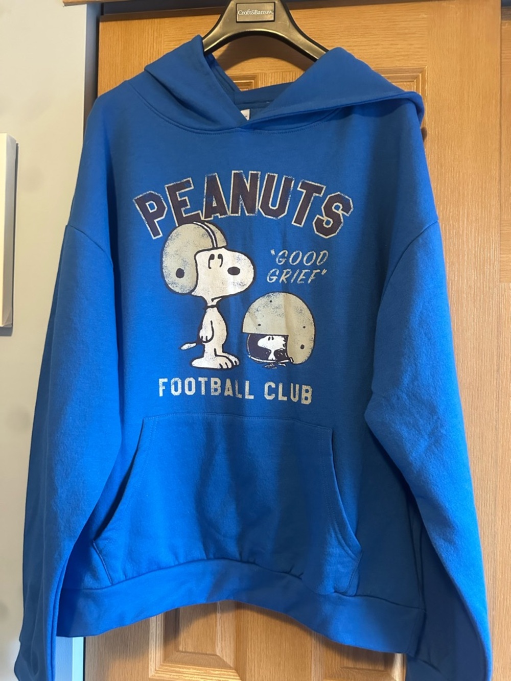 Peanuts Blue Snoopy & Woodstock Pullover Hoodie